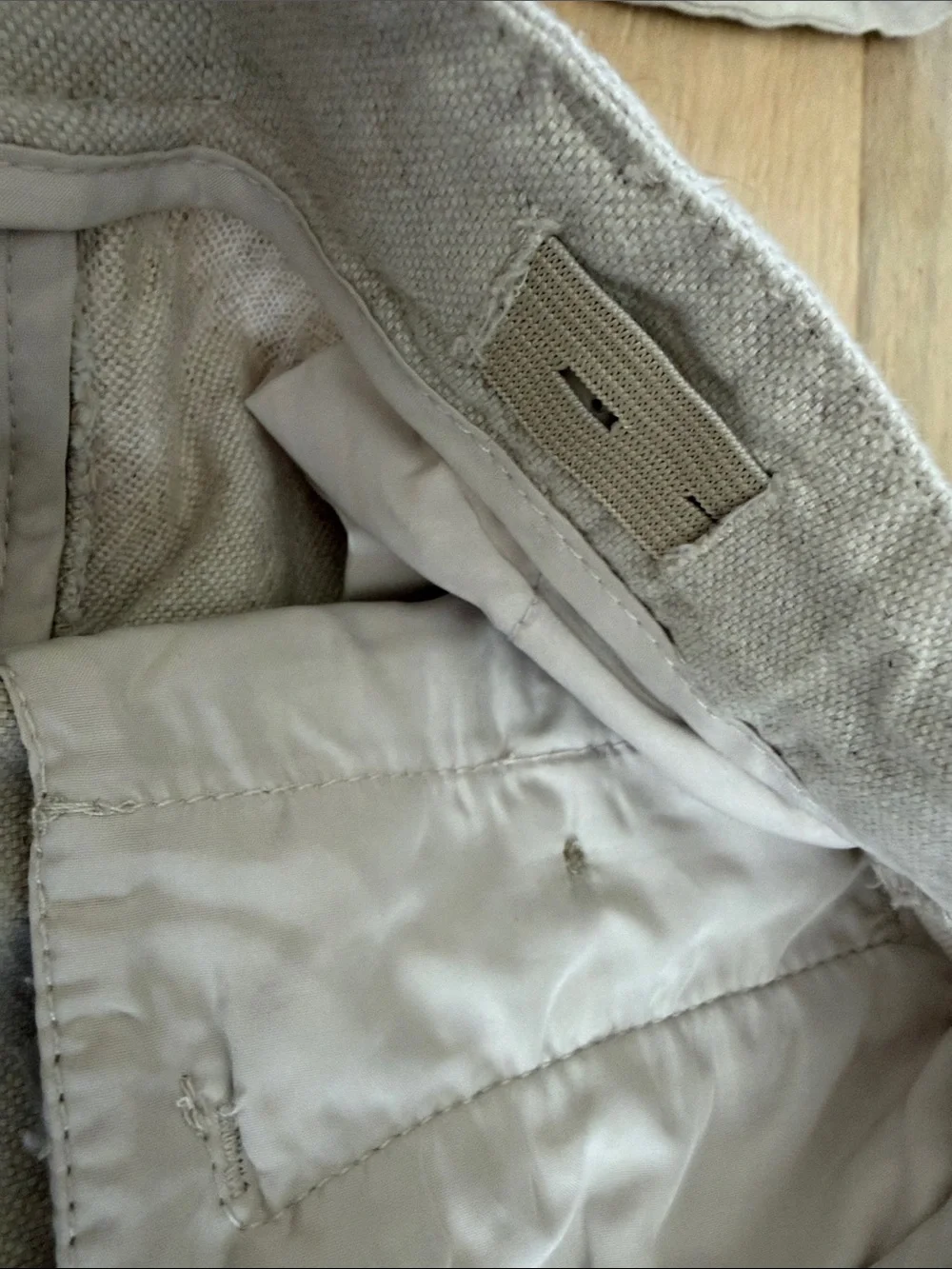 Zara Boys Light Beige Linen Suit Jacket and Trousers